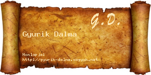Gyurik Dalma névjegykártya
